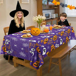 HASTHIP Halloween Tablecloth for Party Decor featuring 130x220cm Waterproof PE Cover | 2 Pack