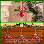 HASTHIP Christmas Jingle Bells for Tree and Home Décor featuring Ribbon Bow and Elk Design | Red Metal Hanging Ornaments