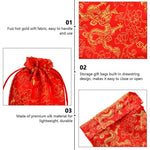 HASTHIP Drawstring Bag Pouches for Gift Packaging featuring Secure Closure | 20pcs Red Satin 7.08×5.1 in