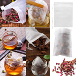 HASTHIP Cotton Tea Filter Bags for Loose Leaf Tea with Drawstring Closure 100pcs 3.54x2.75in