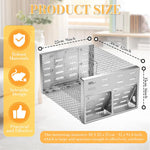 HASTHIP Rat Trap for Indoor and Outdoor Use featuring Dual Entry One Way Door 12 x 9 x 6 in Metal Cage
