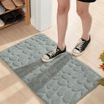 15.7 x 23.6" Memory Foam Bath Mat Cobblestone Bathroom Rugs, Super Water Absorbent Bath Mats for Bathroom Machine Washable Bath Rugs