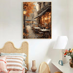 HASTHIP Paint by Numbers Kit for Adults with Street Cafe Canvas | 2PCS Acrylic DIY Set
