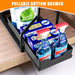 HASTHIP Double Layer Kitchen Organizer for Small Kitchens with Sliding Drawer Rack and Hooks