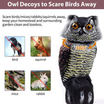 HASTHIP Outdoor Bird Repellent Devices for Balcony with 360 Degree Rotating Owl Decoys 3PCS
