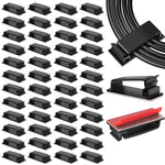 HASTHIP Cable Management Clips for Wall and Desk with Self Adhesive Backing 50Pcs | Tidy Wire Organizer