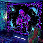 HASTHIP Tapestry for Wall Decor featuring UV Reactive Glow | 51×59 in Polyester Sun and Moon