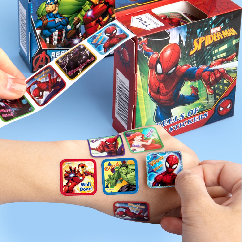 HASTHIP Stickers for Kids Rewards 200 pcs 0.98 in Waterproof Plastic | Superhero Gift Set