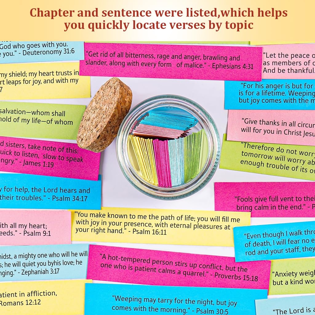 HASTHIP Quran Quotes Jar with 90 Color Coded Verse Cards for Emotional Guidance & Daily Inspiration