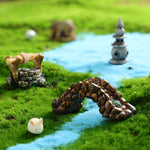 HASTHIP Miniature Garden Bridge Figurines for Fairy Garden Decor with 12 Resin Pieces | White Accessories
