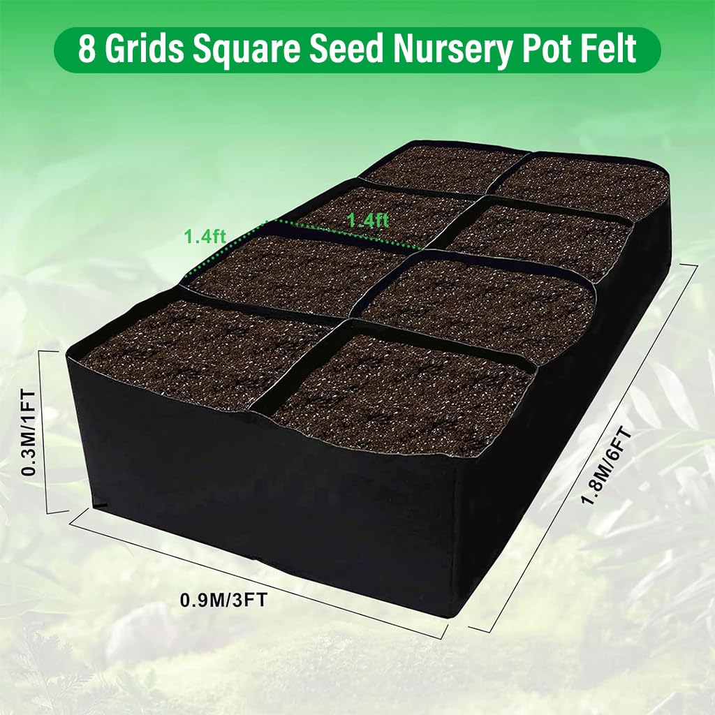 HASTHIP Seeding Tray for Growing Vegetables and Flowers featuring 8 Grids 31×31×31 cm Fabric
