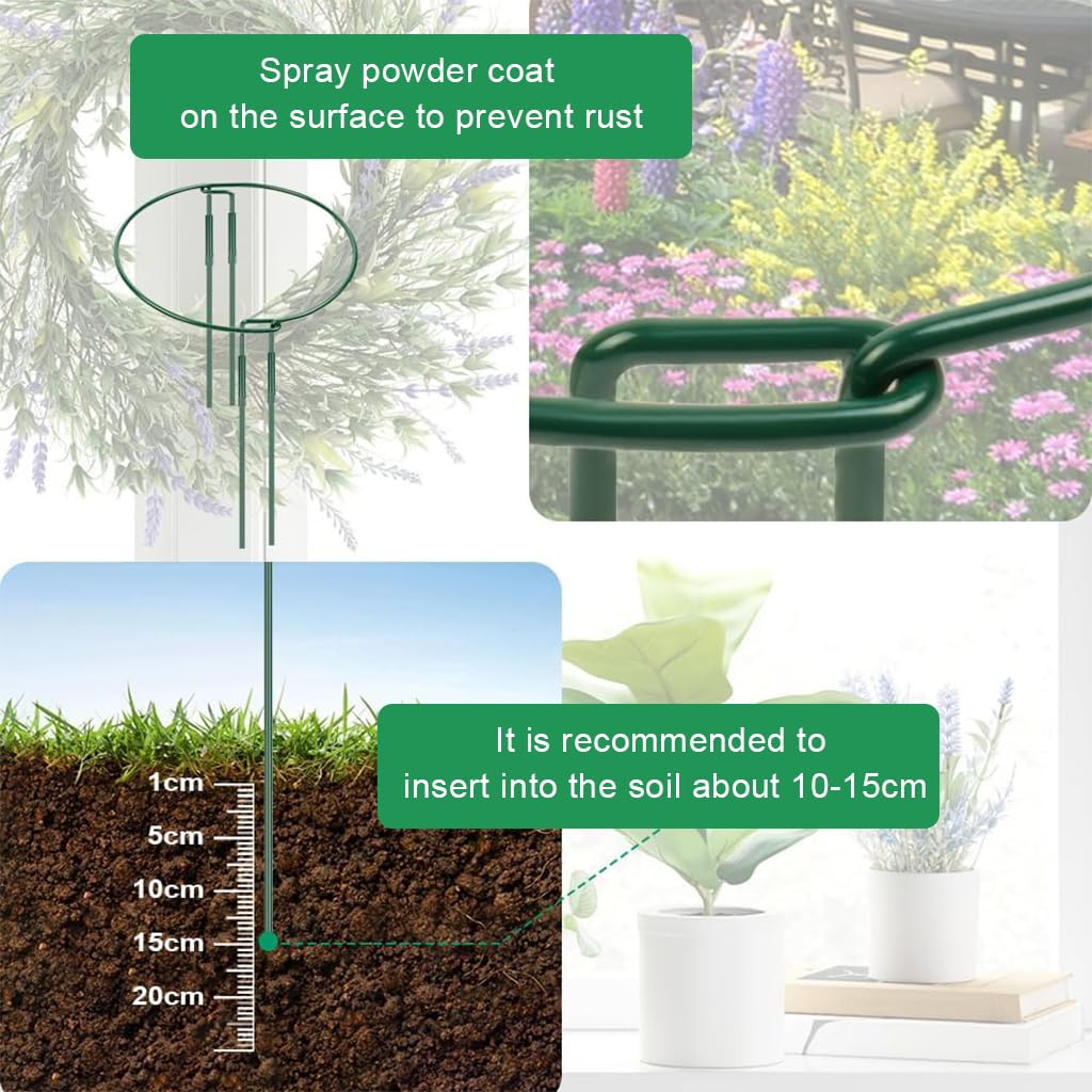 HASTHIP Plant Support Stakes for Planters with Half Open Top Frame | 20cm Dia x 35cm High