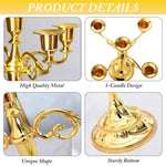 HASTHIP Candle Stand for Home Decor with 5 Arm Candelabra Design in Golden Metal | Dining Table Centerpiece