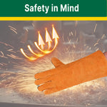 HASTHIP Leather Welding Gloves for Welding and Gardening featuring Reinforced Stitching and 33cm Extended Coverage | Heat Resistant Faux Leather