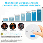 HASTHIP Carbon Monoxide Detector for Home with 85dB Alarm and LCD Display | Battery Operated