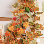 HASTHIP Fall Garland for Mantel with Realistic Maple Leaves 68.8in Vine | Autumn Home Décor