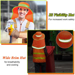 HASTHIP® High Visibility Safety Reflective Bucket Hat with UV Protection, Breathable Mesh Neck Flap, Adjustable Fit for Men & Women, Ideal for Night Work, Hiking, Fishing, Neon Color Design