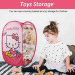 HASTHIP Pop Up Laundry Hamper for Clothes with Mesh Design and Side Pocket | Foldable Storage