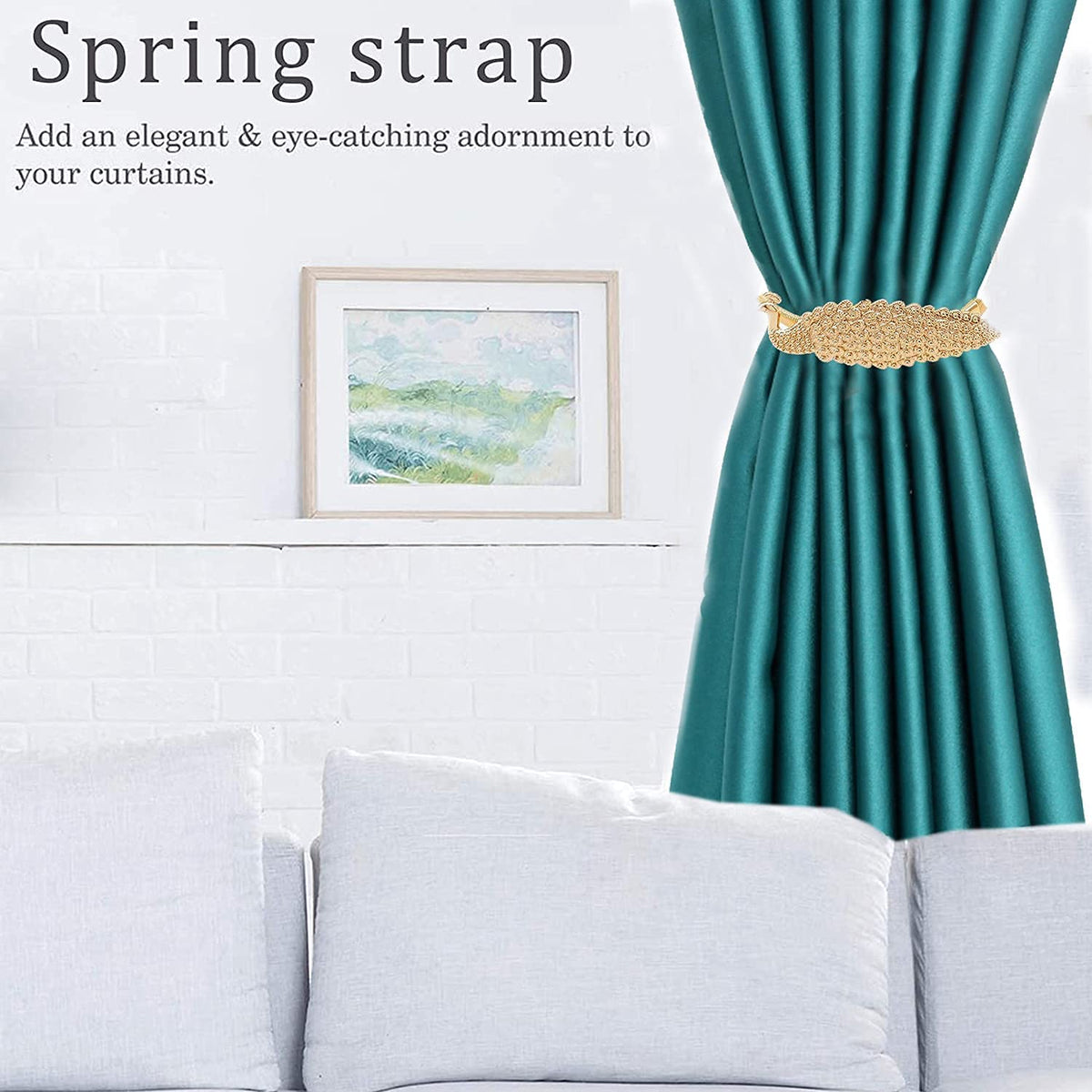 HASTHIP Curtain Tieback Set for Drapes featuring Snap Button Joint and 35 cm Rope | Alloy Holders