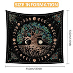 HASTHIP Tree of Life Tapestry for Bedroom with Moon Phases Artwork 51x59 in | Washable Polyester Wall Hanging