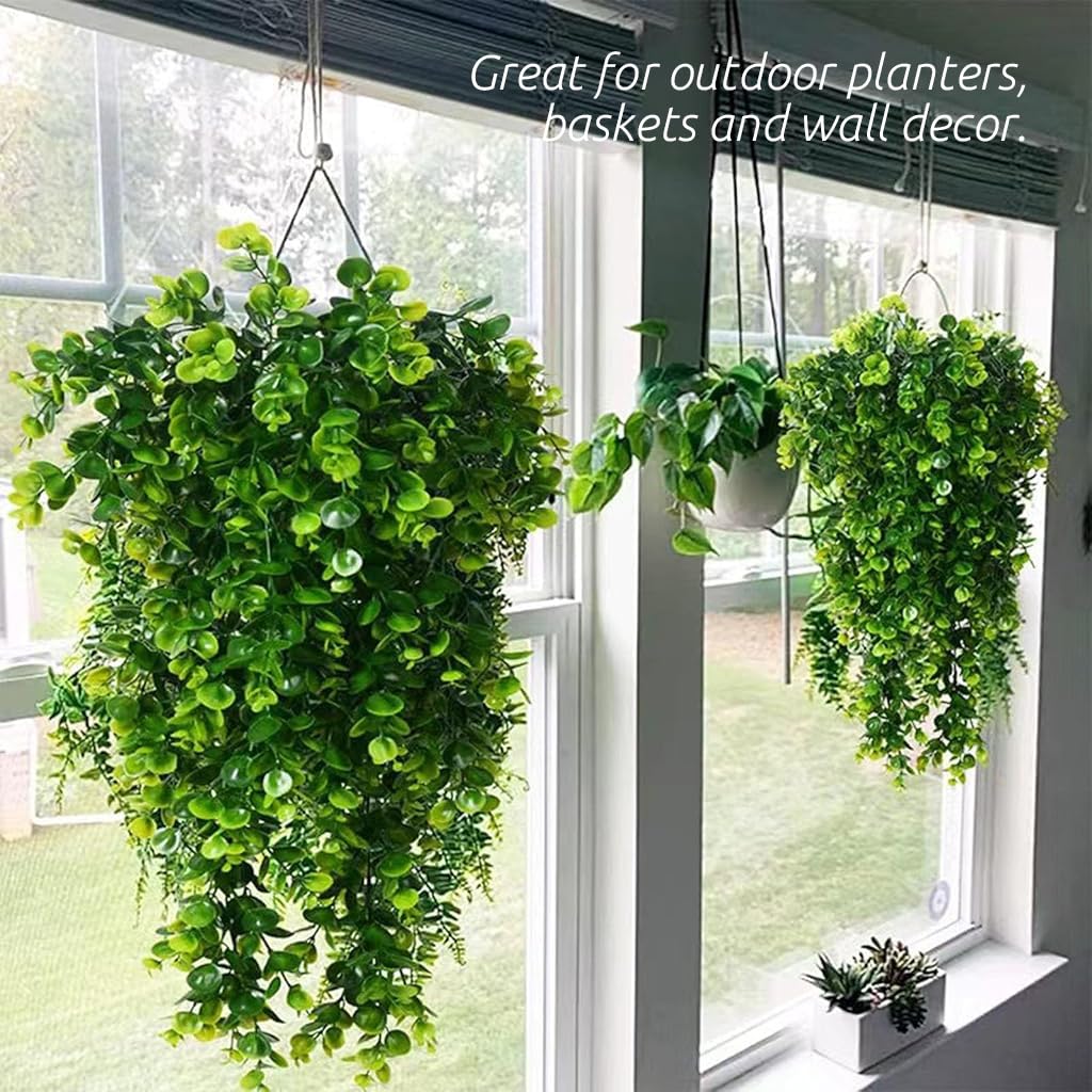HASTHIP® Artificial Hanging Plants, Outdoor Artificial Plants Hanging Fake Plants Indoor Greenery Room Decor