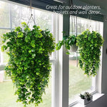 HASTHIP® Artificial Hanging Plants, Outdoor Artificial Plants Hanging Fake Plants Indoor Greenery Room Decor