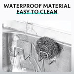 HASTHIP® 2Pcs Self Adhesive Sponge Holder Sink Caddy for Kitchen Sink, 304 Stainless Steel Scrubber Hanger Caddy Accessories forKitchen Accessories, Sliver