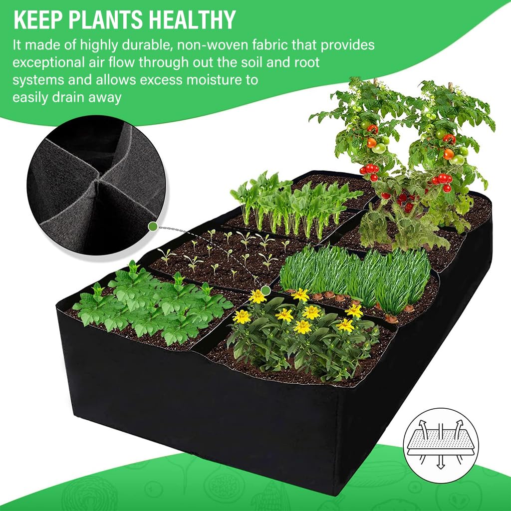 HASTHIP Seeding Tray for Growing Vegetables and Flowers featuring 8 Grids 31×31×31 cm Fabric