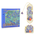HASTHIP® Marcadores Metálicos y Clips para Libros,Juego de Regalo con Diseño de Pintura al Óleo Iris,1 Marcador con Colgante + 1 Clip Elegante Caja Regalo Navideña para Mujeres