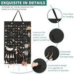 HASTHIP Wall Hanging Earring Organizer Box for Women with 150 Felt Pieces and 300 Pair Capacity | Black Jewelry Display for Earrings Necklaces and Rings