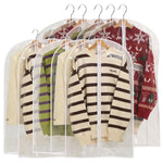 HASTHIP Garment Bags for Closet Storage with Hanger Hook Hole PEVA Clear Covers 10Pcs 23.62x39.37 in | Dustproof Zip-Up Clothes Protection