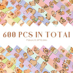 HASTHIP Lucky Star Papers for DIY Crafts featuring 600 strips 10.2 in double sided prints | 12 cute Capybara designs