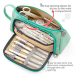 Climberty® Large Capacity Pencil Case, Pencil Pouches Aesthetic, Durable Storage Multiple Compartment Double Zipper Portable Capacity Pencil Pouch for College Student Teen, 20x11cm (Green)