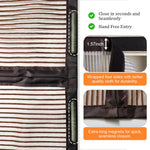 HASTHIP Screen Magnetic Mosquito Net for Door 39.37x 82.68 in with Auto Close Magnets | Coffee Patchwork Polyester Mesh Curtain