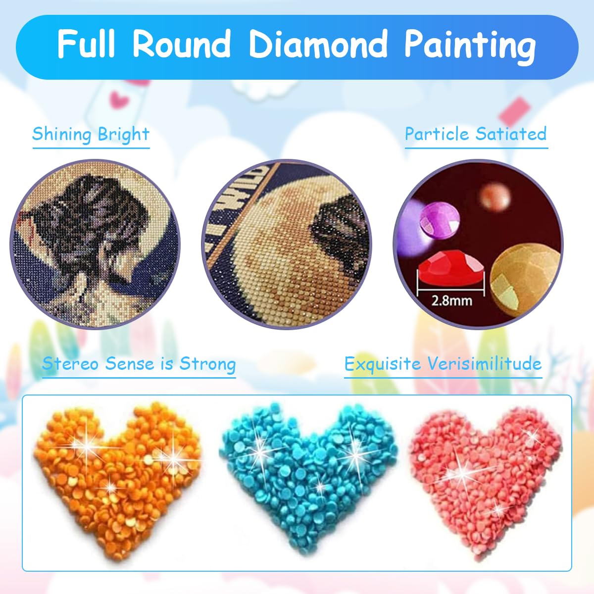 HASTHIP Diamond Painting Kit for Home Decor featuring 12x16 in Blue Elephant Canvas | Gift for Adults and Kids