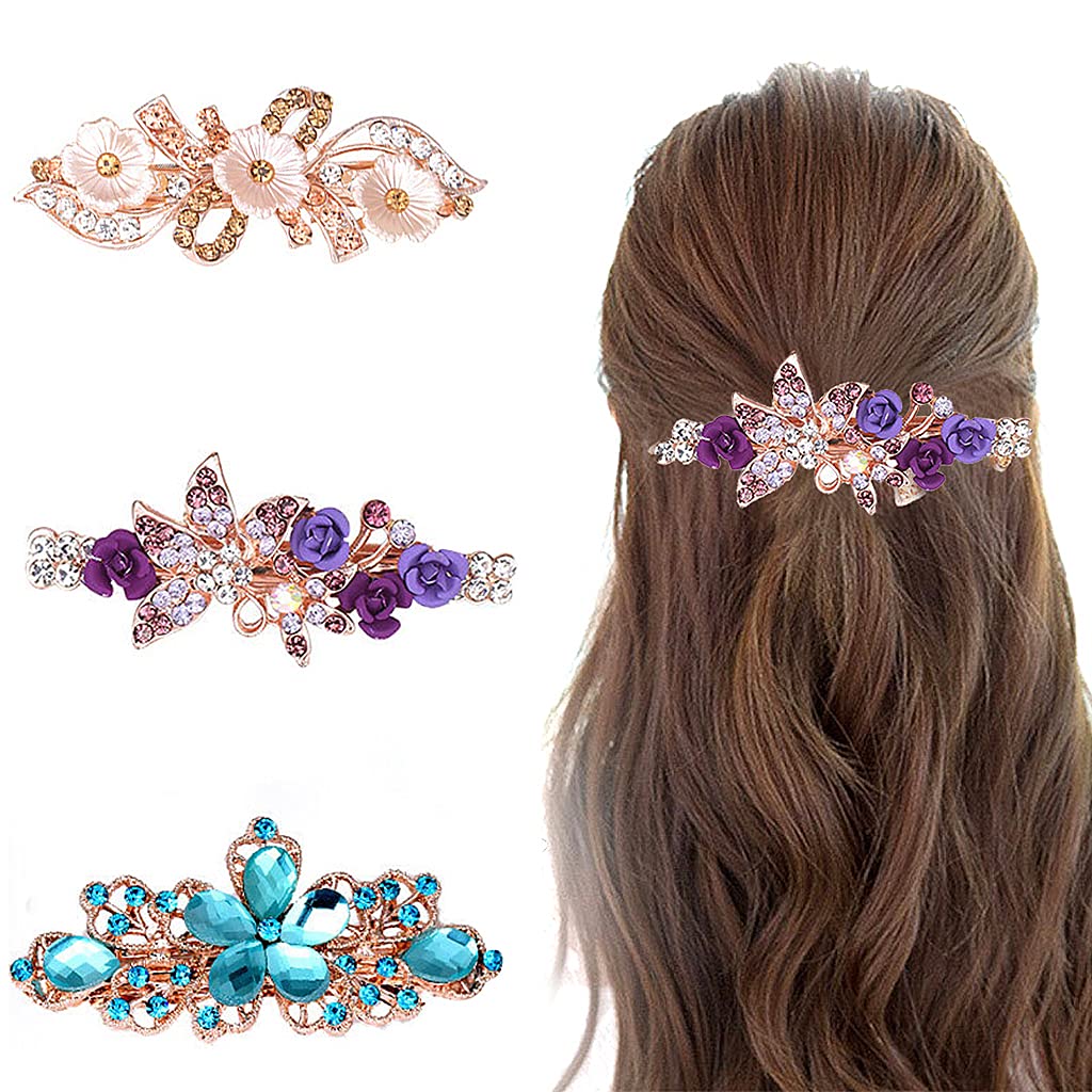 MAYCREATE Hair Clips for Women Alloy Rhinestone Hair Pins for Women and Girls Stylish Latest Flare Clips Barrettes Spring Hair Pins Clips Hair Jewelry