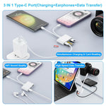 HASTHIP® 4 in 2 SD Card Reader for iPhone/iPad, USB C/Lightning to Micro SD/SD Card Adapter with SD MicroSD Type-C USB 4 Slots,