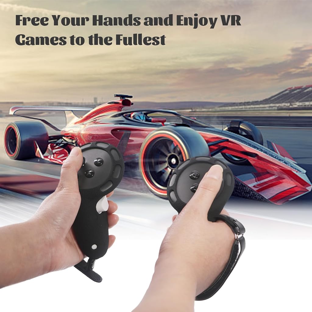 HASTHIP® Touch Controller Grips Cover for Meta Quest Anti-slip Silicone Touch Controller Grips Cover with Adjustable Wrist Strap Universal Touch Controller Grips Cover for Quest 3/Quest 3S