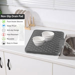 HASTHIP® Foldable Silicone Slope Drain Pad, Tableware Insulation and Anti Slip Mat, Black