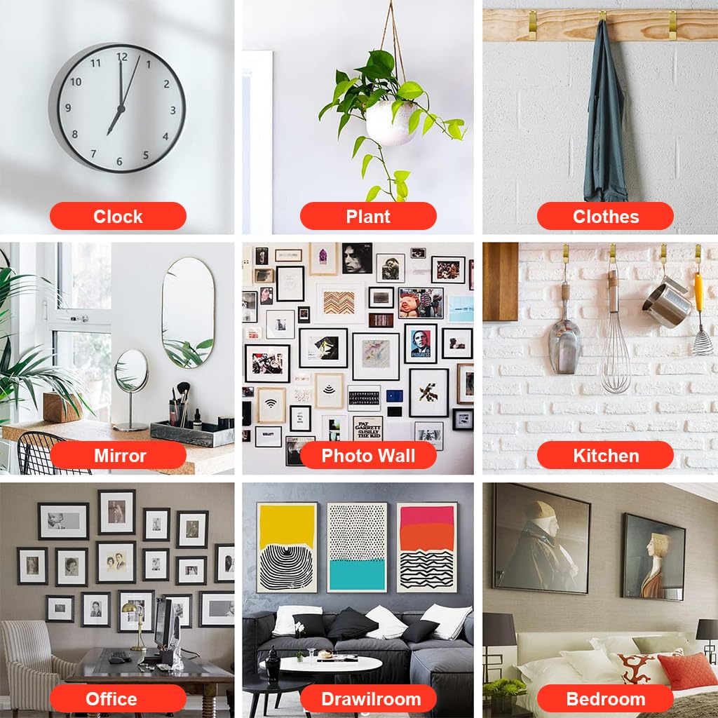 Picture Hanging Kit, 330Pcs Heavy Duty 10lbs-100lbs Metal Picture Hangers with 164 Hooks, 166 Nails, Photo Frame Hooks for Wall, Wall Hooks for Photo Frames 5 Sizes Wall Mounting Hook