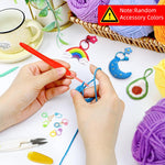 HASTHIP Crochet Kit for Beginners with 107 pcs Ergonomic Hooks and Blue Travel Bag | DIY Craft Set