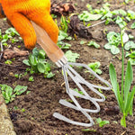 HASTHIP Gardening Rake for Lawn and Soil Maintenance with Ergonomic Wooden Handle 10.6 in Stainless Steel Head