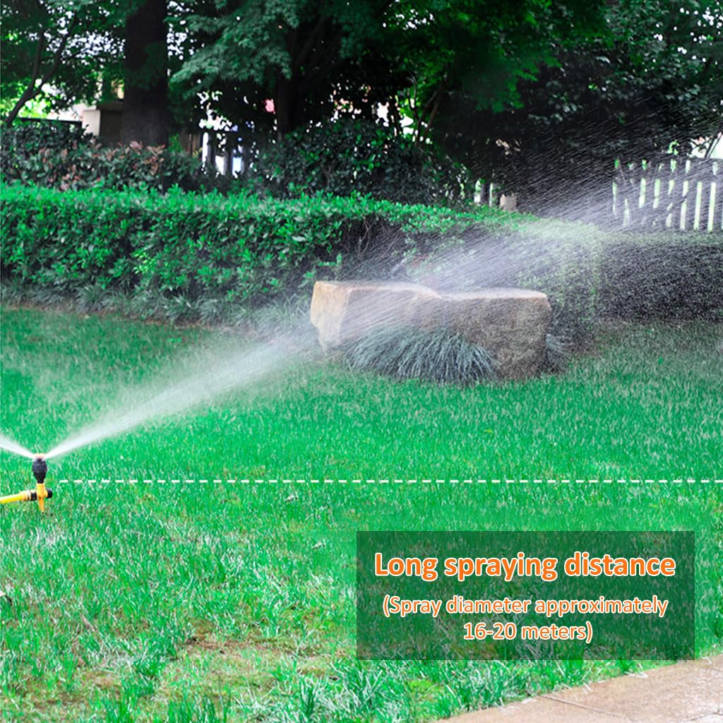 HASTHIP Outdoor Sprinkler for Garden Watering with 360° Rotation Control covering 2690 sq ft | Adjustable ABS Irrigation System for Lawns and Farms