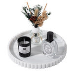 HASTHIP® Bandeja Redonda de Tocador 9 Pulgadas Diseño Mármol Negro-Blanco,Organizador de Baño y Cocina Silicona y Resina para Perfume,Vela Joyería Jabón Decoración Mesa