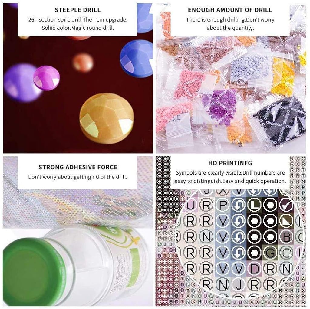 HASTHIP® Harry Potter Diamond Painting Kit 30x40CM with 572pcs Heart-Shaped Number Stickers for DIY Art, Crafts, Journaling, Scrapbooking, Planners, Wall Decor, Gift for Kids & Adults