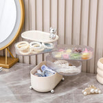 HASTHIP Jewellery Organiser 4 Tier Rotatable Acrylic Box for Accessories and Hair Ties | 2PCS