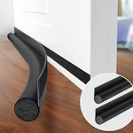 HASTHIP Door Bottom Sealing Strip 37.4 in 2 Pack for Draft Blocking with Self Adhesive | Black PU and PVC Foam Weather Stripping