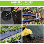 HASTHIP Metal U Pins for Landscaping and Weed Barrier 200 pcs 7.87 in with Pin Holders | Includes Puller