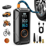 HASTHIP® Compresor de Aire Portátil 160PSI Iador Eléctrico Rápido con Pantalla Digital Medidor de Presión y Apagado Automático para Neumáticos Coche Moto Bicicleta - Negro