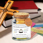 HASTHIP Bible Verse Jar with 90 Colored Notes for Daily Inspiration and Spiritual Guidance | Elegant Glass Gift for Faith and Positivity